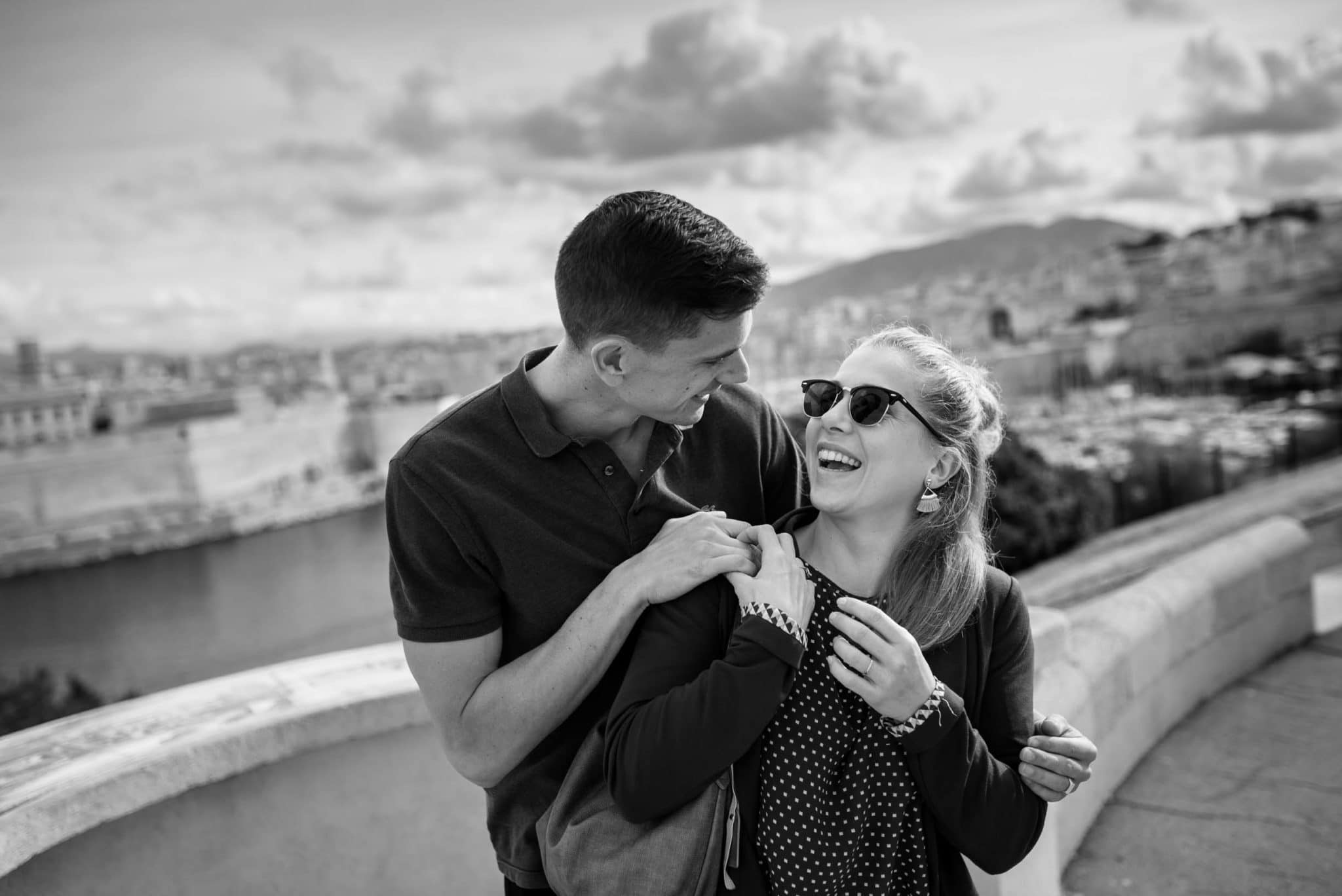 Engagement photo session above the Vieux-port