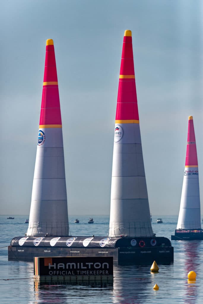 Inflatable racing pylons