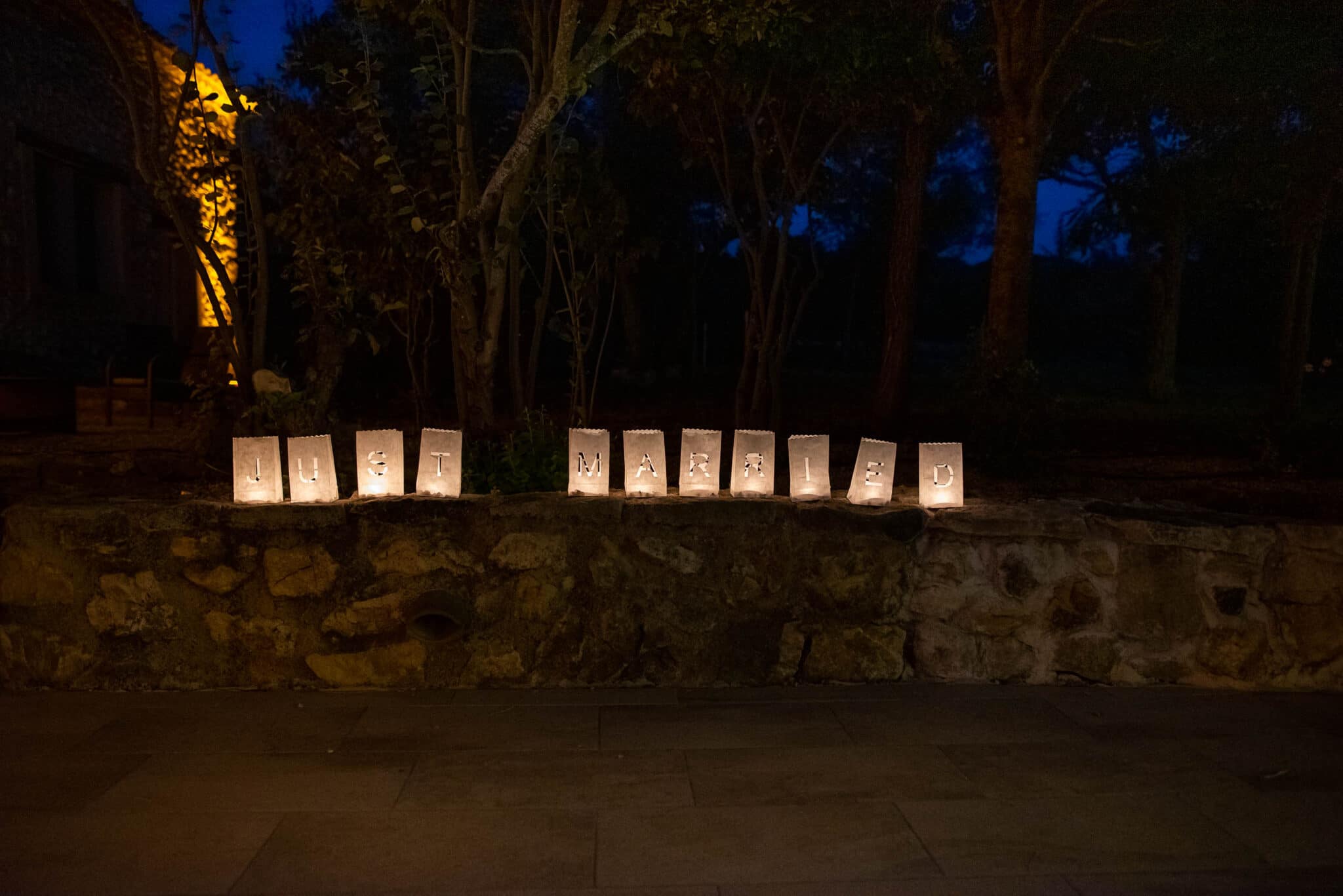 Just Married candle light